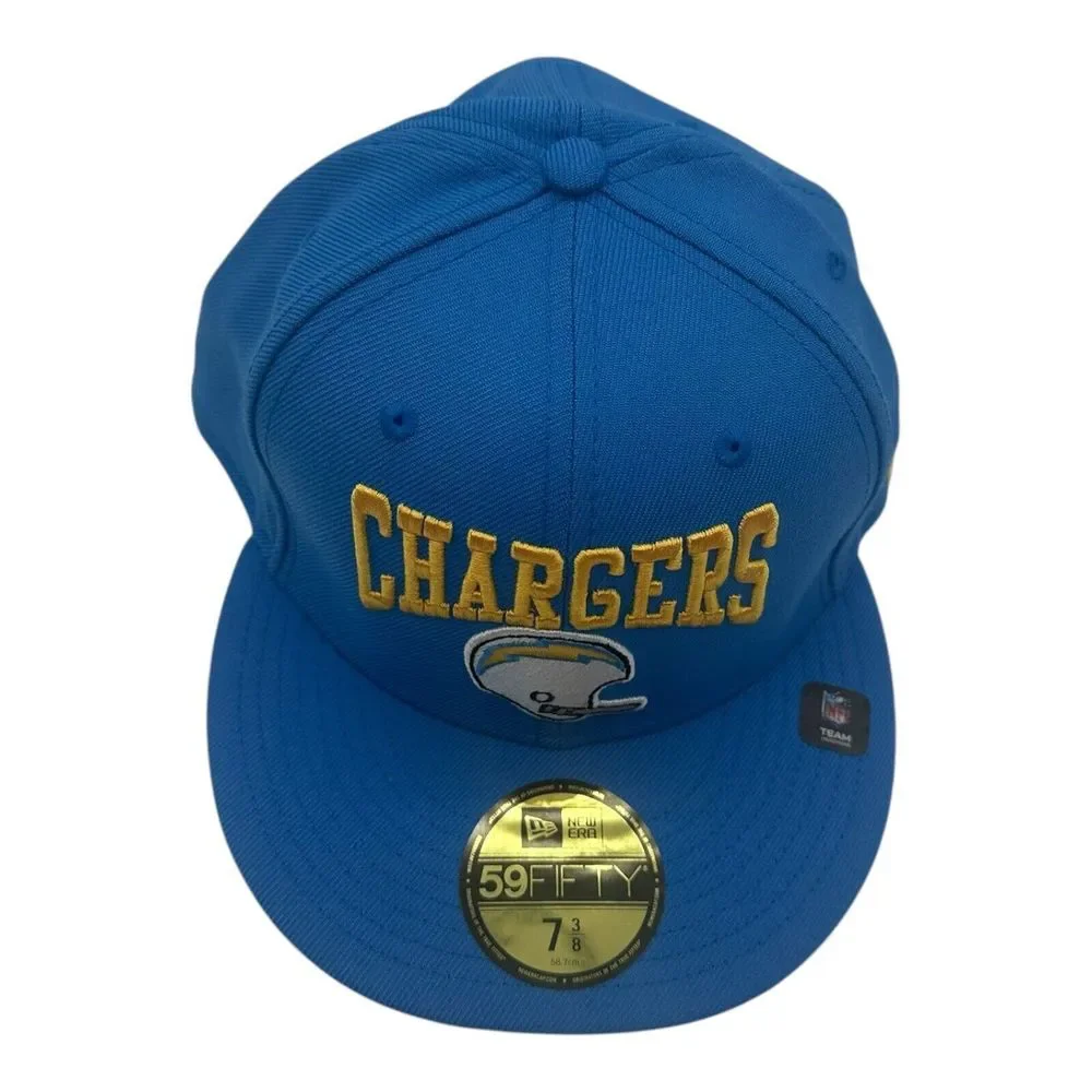 New Era 59Fifty Los Angeles Chargers Hat Cap 7 3/8 Blue Throwback‎ Helmet NFL